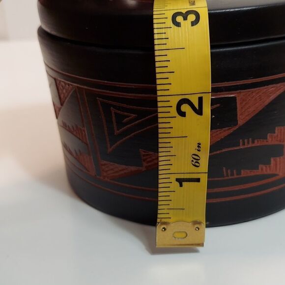 Ronda Navajo Red Clay Trinket Bowl With Lid - Picture 7 of 9